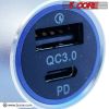 5 Core Car Charger Mini Aluminum Alloy Dual USB Power Adapter with PD QC 3.0 Port Soft LED Fast Charging for iPhone Samsung -CDKC12 2Pcs
