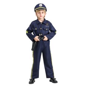 Police Officer Costume for Kids Halloween Role Play Kit for Boys Girls (size: L)