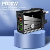 36W PD20W EU/US/UK Plug 4USB Charger Quick Charge 3.0 For Phone Adapter For Huawei IPhone Portable Wall Mobile Charger Fast Charger